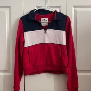 Striped Hollister quarter zip